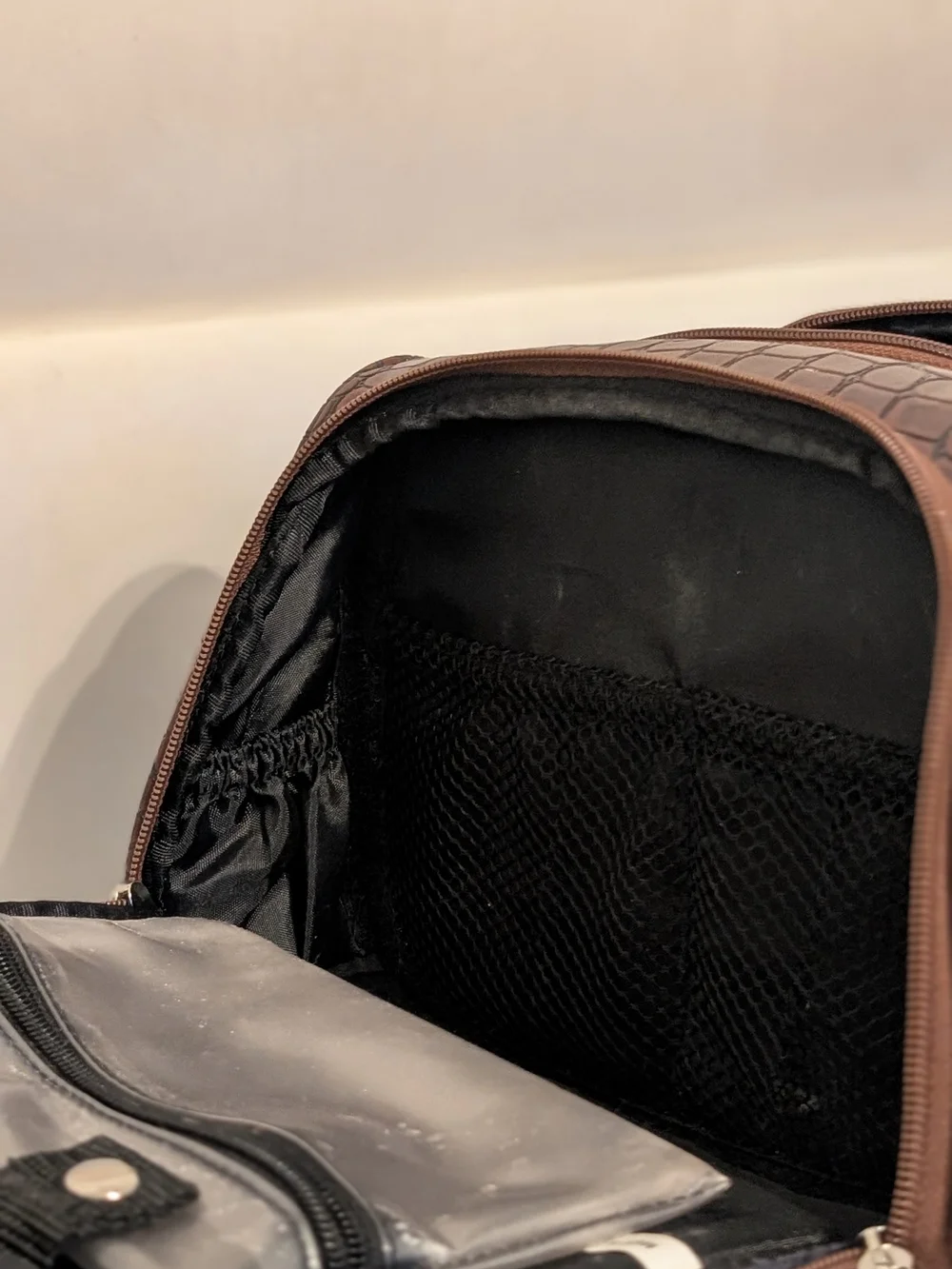 Caboodles Croc-Embossed Brown Cosmetic Case